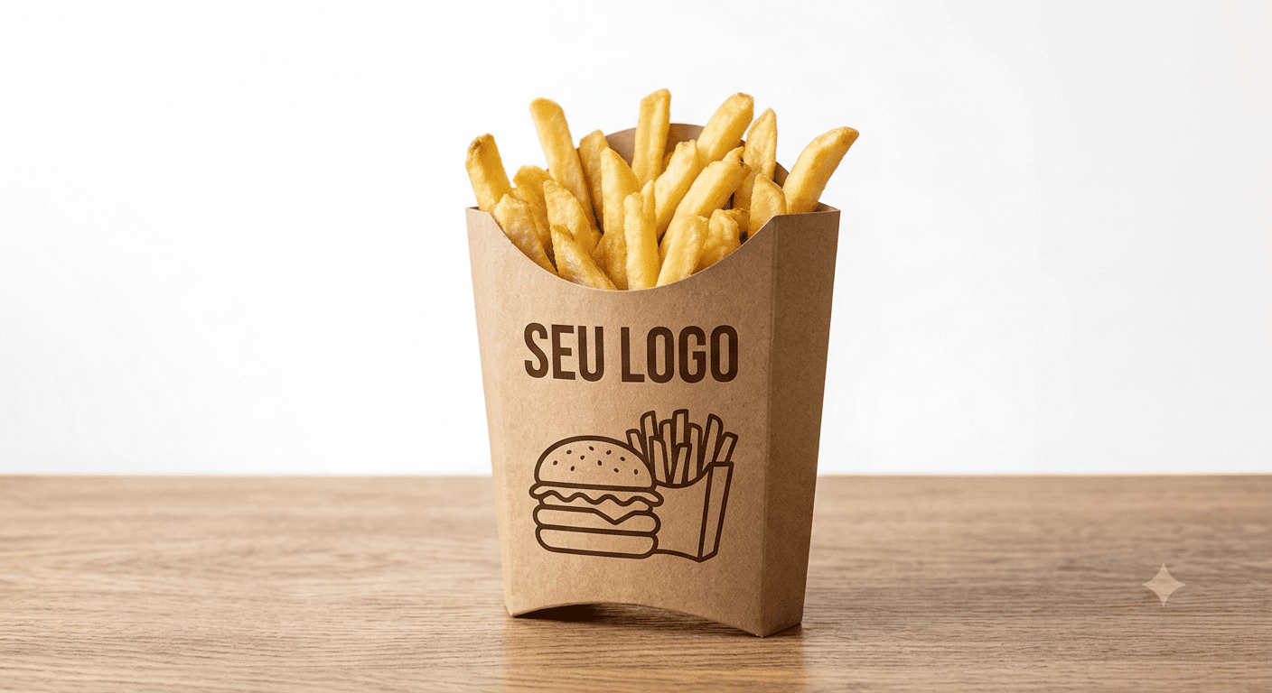 Caixa para batata frita fechada